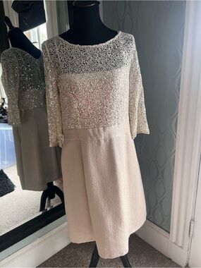 Kay Unger Sequin Bodice Blush Pink Cocktail Dress